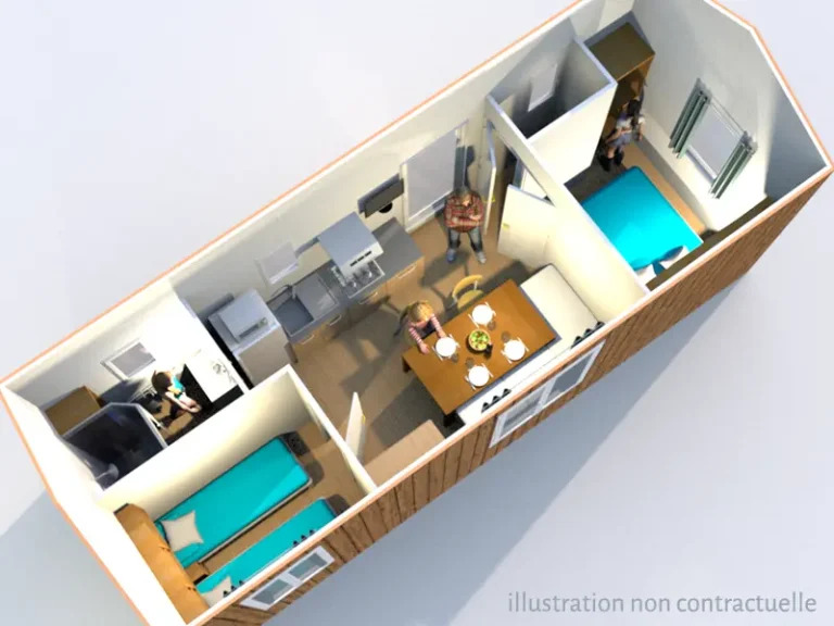 Eco-Cabane 4 pers. 2 ch. 22m2