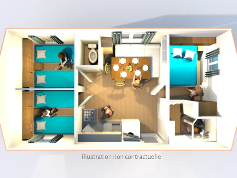 Eco-cabane 32 m2, 6 pers.