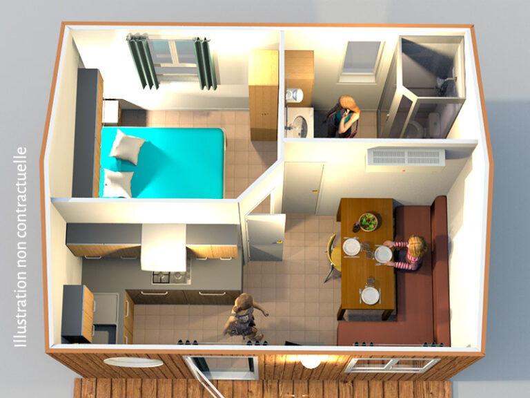 Eco-cabane 20 m2, 2 pers.