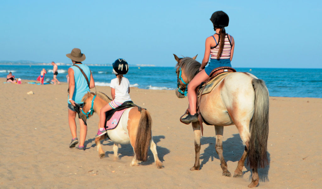 Promenade à poney sur la plage de Vias